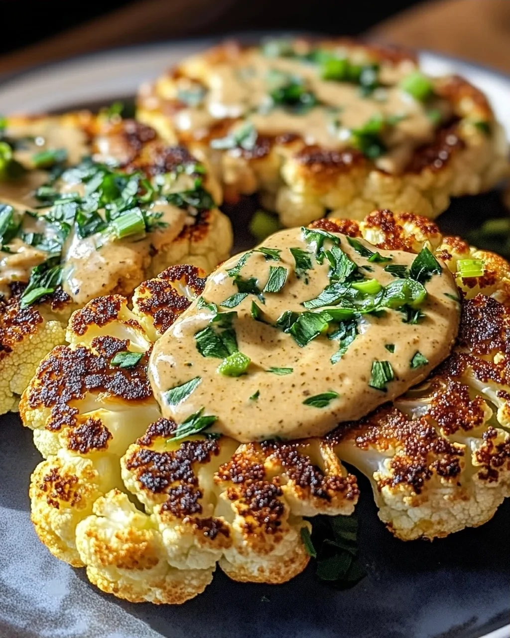 Blumenkohlsteak mit Pfefferrahmsauce