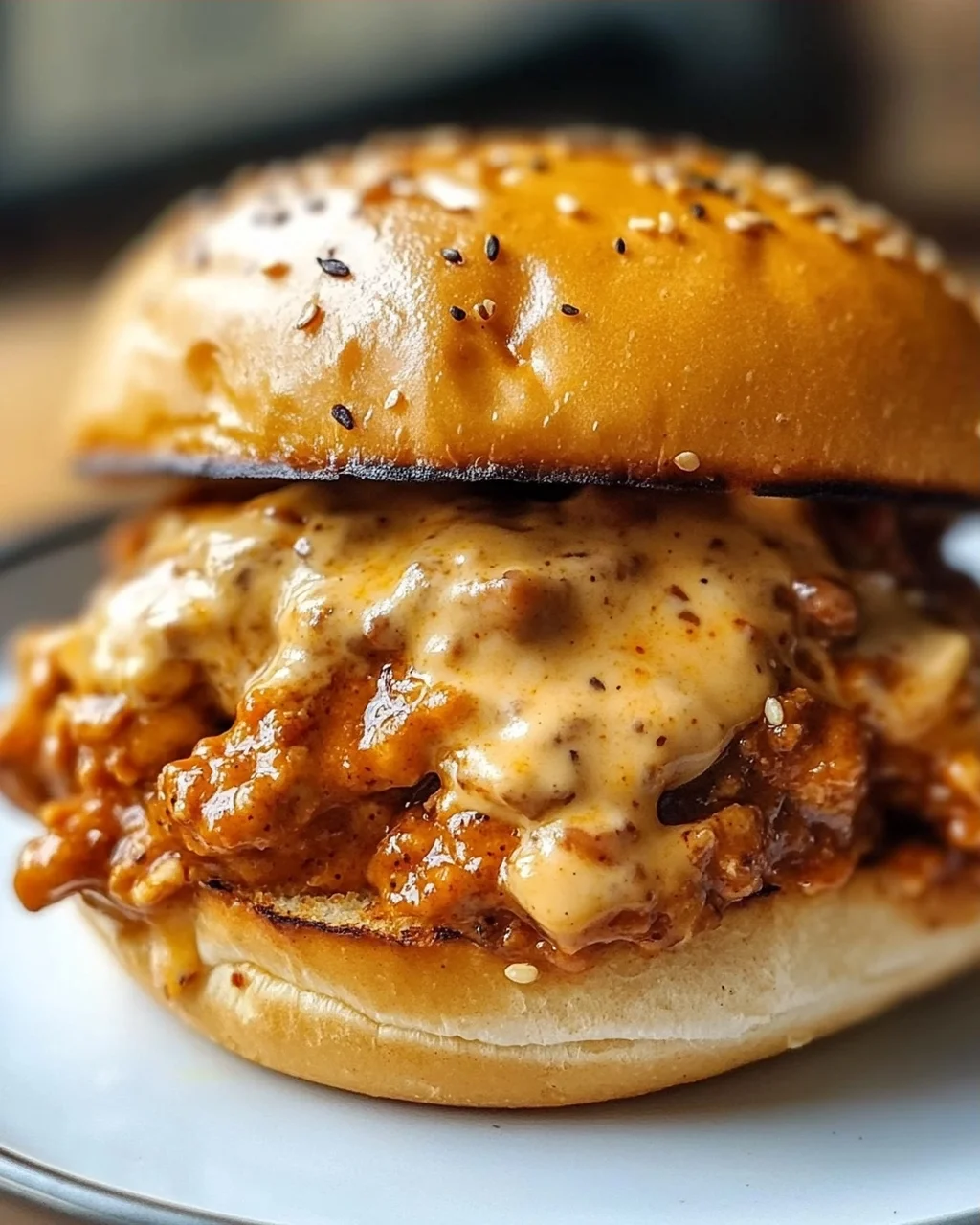 Cajun Chicken Sloppy Joes mit cremiger Käsesauce