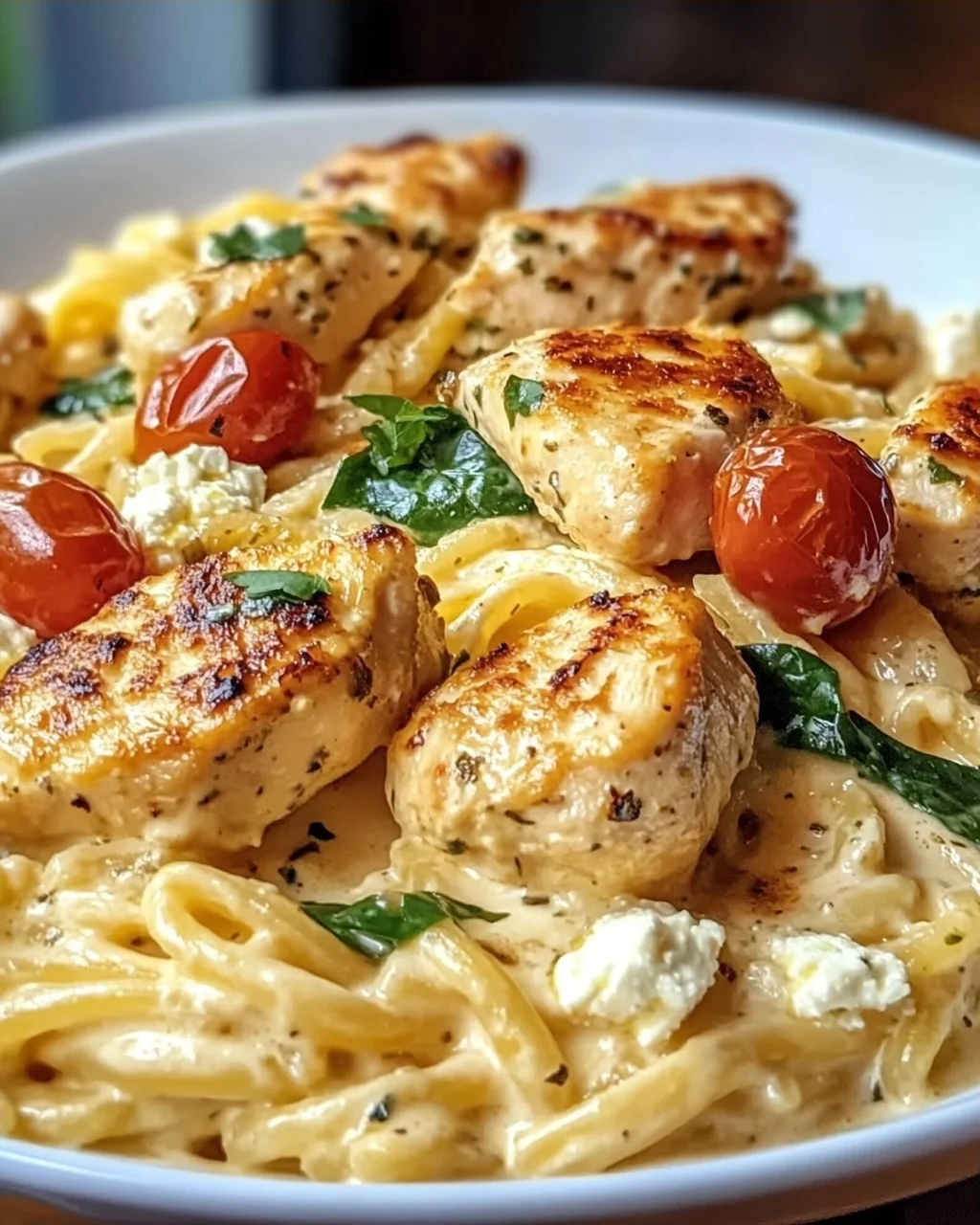 Cremige Hähnchen Feta Pasta: Unglaublich & einfach lecker!