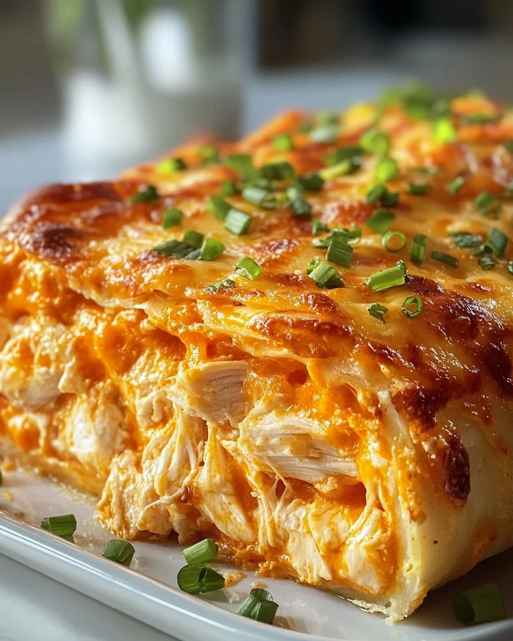 Cremiger Buffalo Hähnchen Käse Auflauf – Einfach & Lecker!