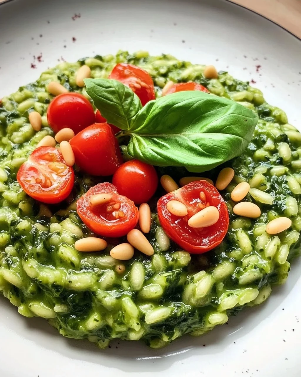 Cremiges Spinat Risotto mit frischen Kräutern
