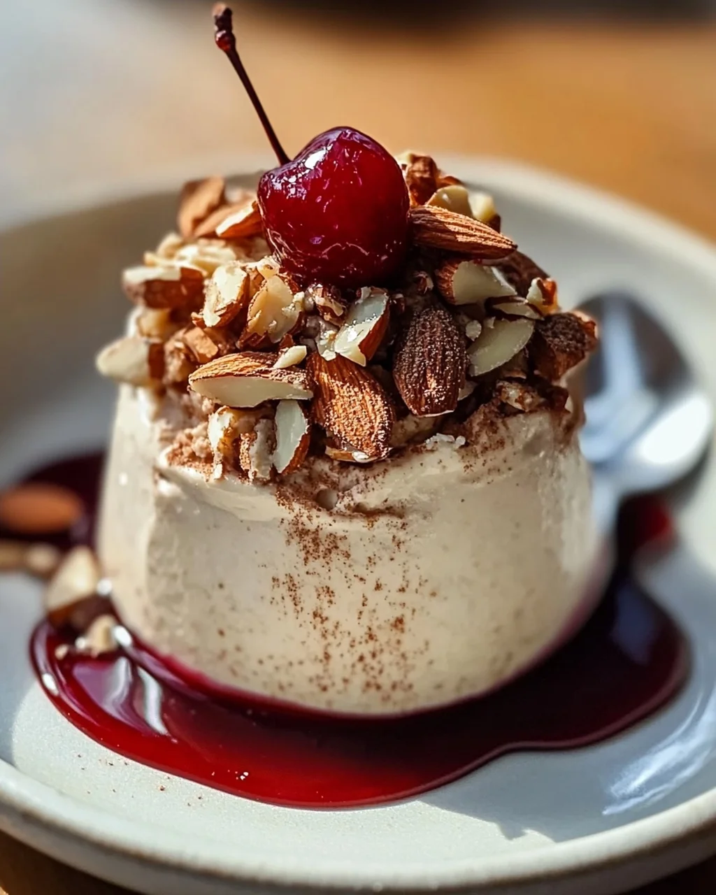 Cremiges Zimtparfait mit gebrannten Mandeln genießen!