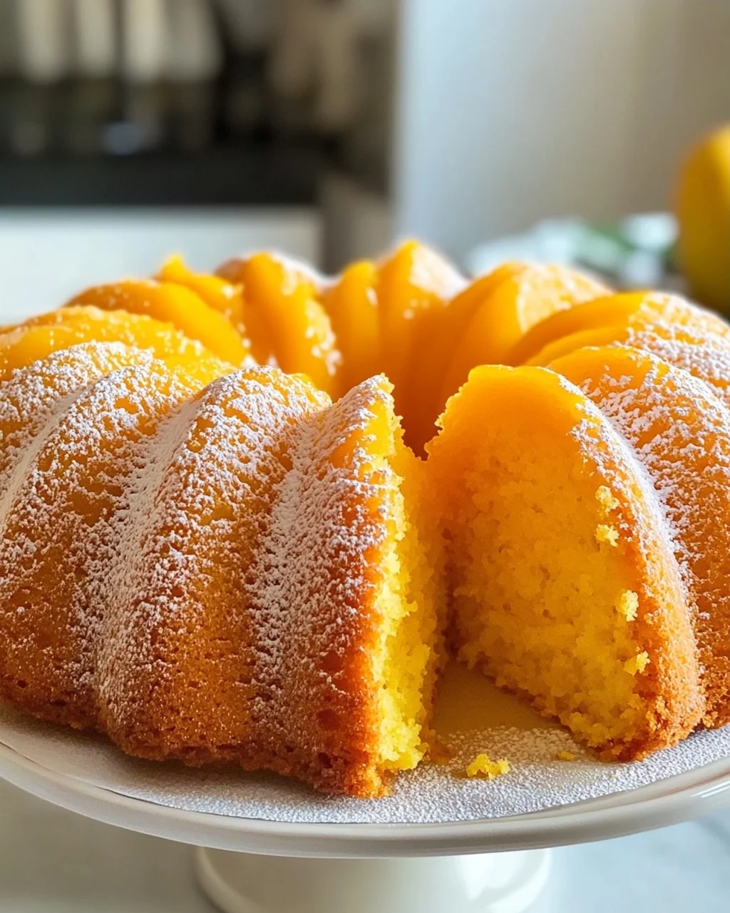 Eierloser Mango Bundt Kuchen für den Sommer