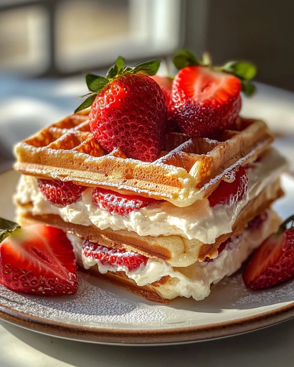 Erdbeer-Käsekuchen Waffeln: Das gefüllte Genuss-Rezept