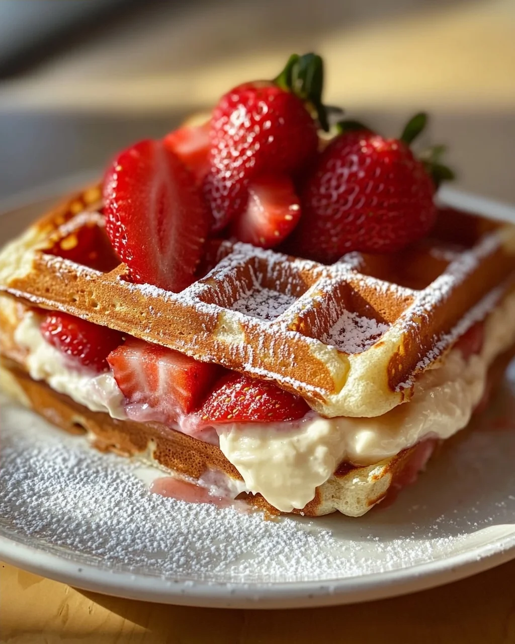 Erdbeer-Käsekuchen Waffeln: Das gefüllte Genuss-Rezept