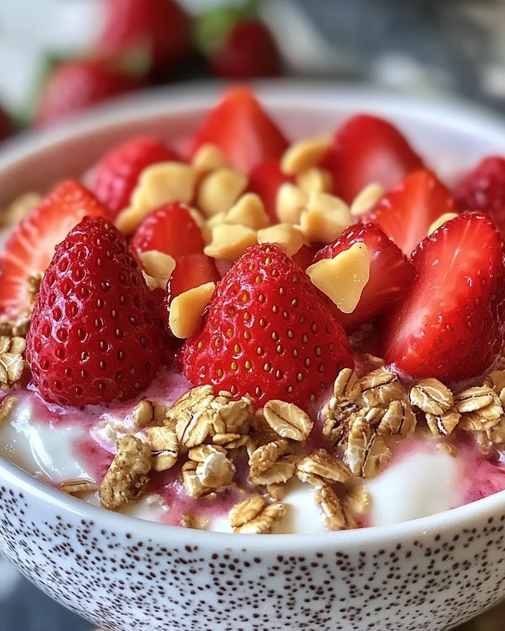 Erdbeeren und Sahne Übernacht-Haferflocken Genuss