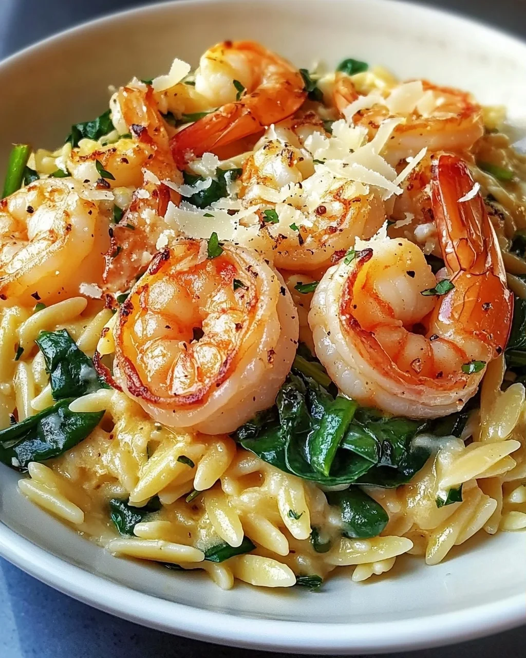 Garnelen-Orzo in Zitronen-Knoblauch-Sauce