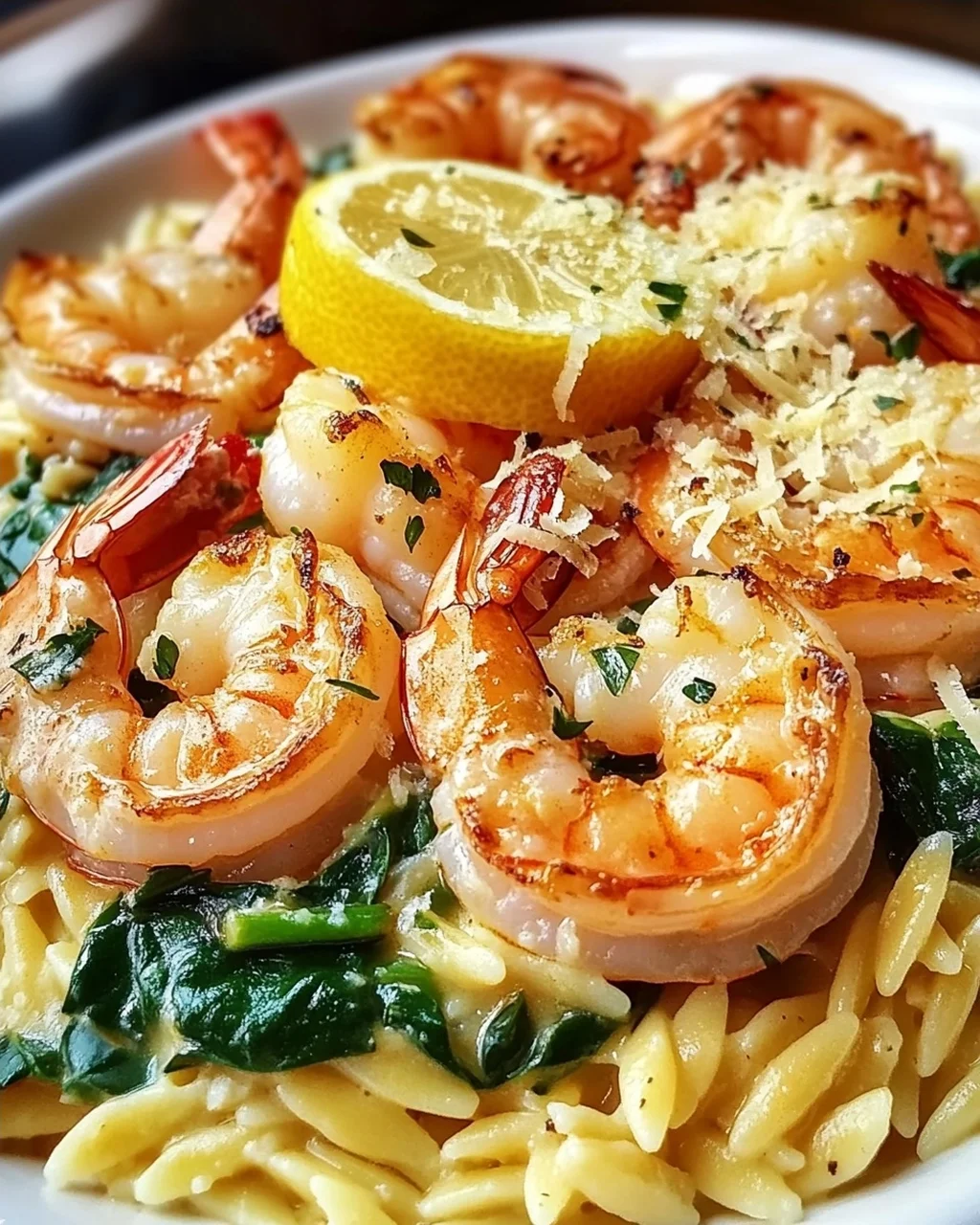 Garnelen-Orzo in Zitronen-Knoblauch-Sauce