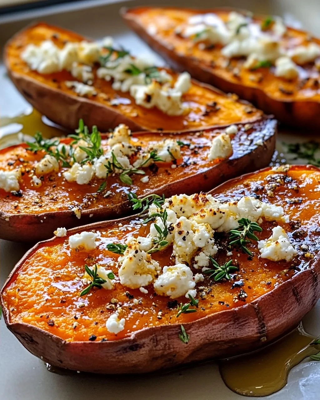 Gebackene Süßkartoffeln mit Honig & Feta – Schnell & lecker!