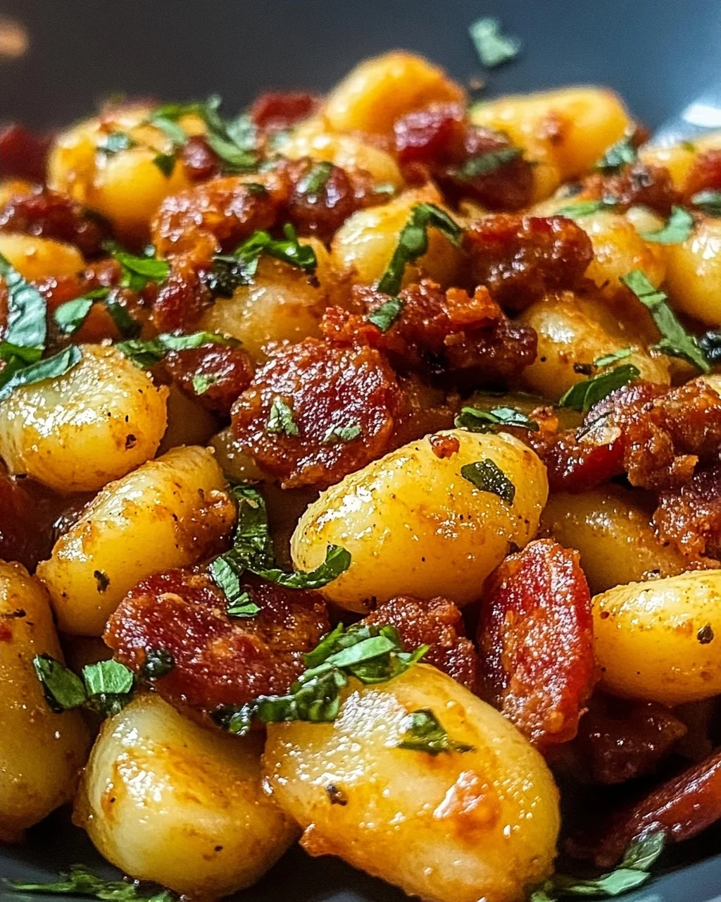 Gnocchi mit Chorizo und cremiger Harissa-Sauce