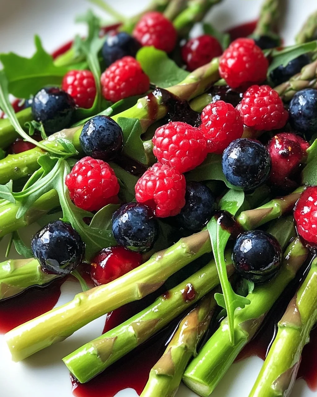 Grüner Spargel Salat Mit Erdnon-alcoholic beeren & Rucola