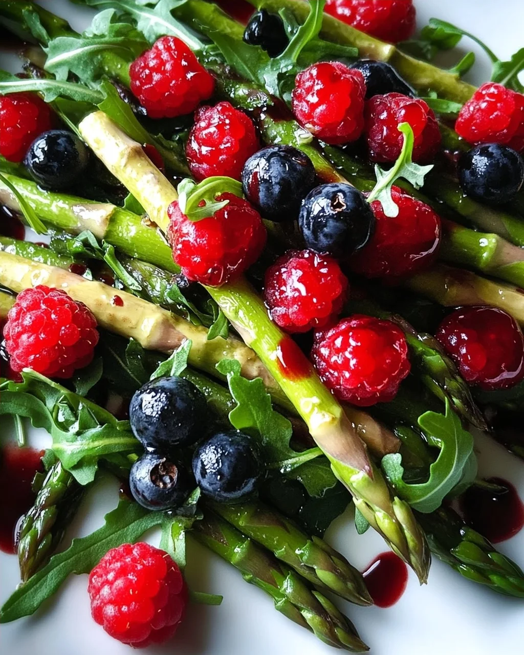 Grüner Spargel Salat Mit Erdnon-alcoholic beeren & Rucola