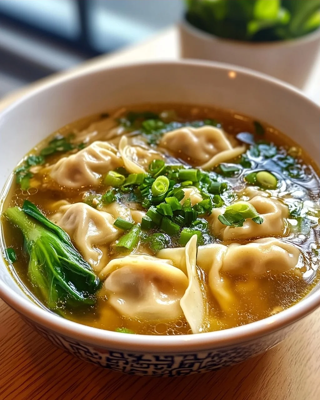 Hähnchen Ingwer Wonton Suppe: Herzhaft & Lecker mit Pak Choi!