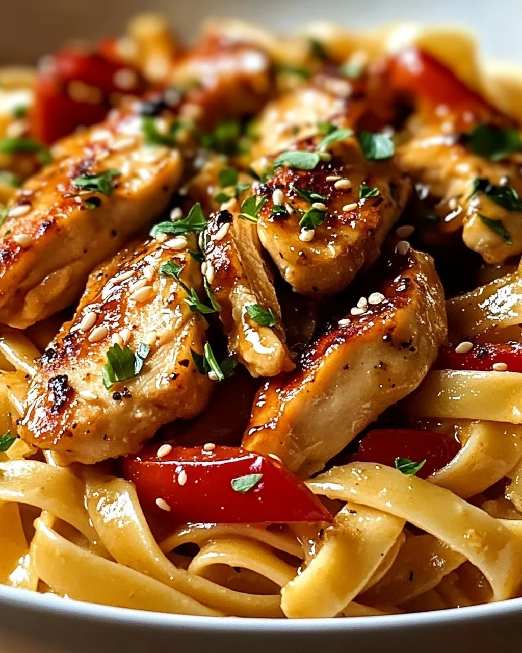 Honey Pepper Chicken Pasta: Süß-scharf & cremig lecker!