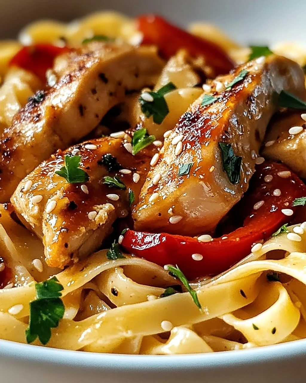 Honey Pepper Chicken Pasta: Süß-scharf & cremig lecker!
