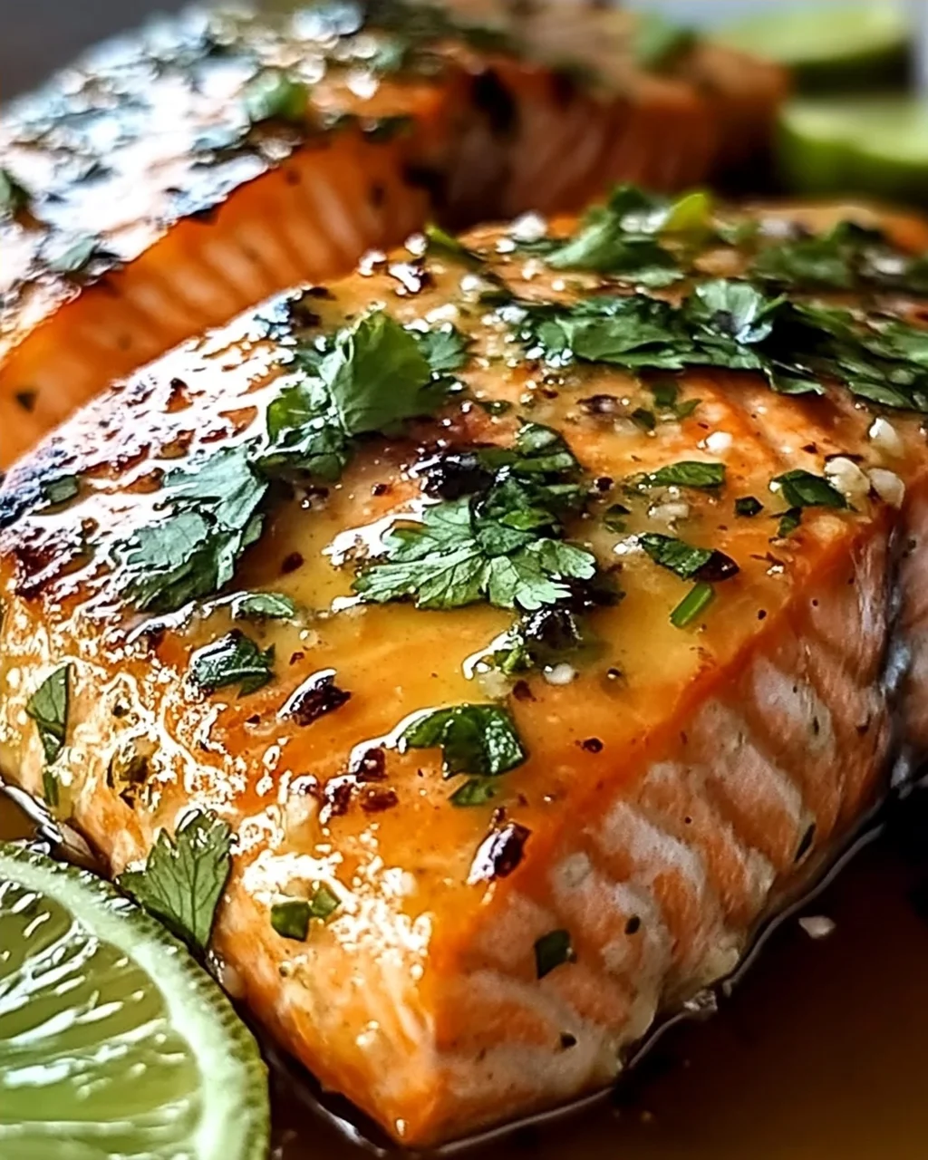 Honig-Limetten-Knoblauch-Butter gebackener Lachs Rezept