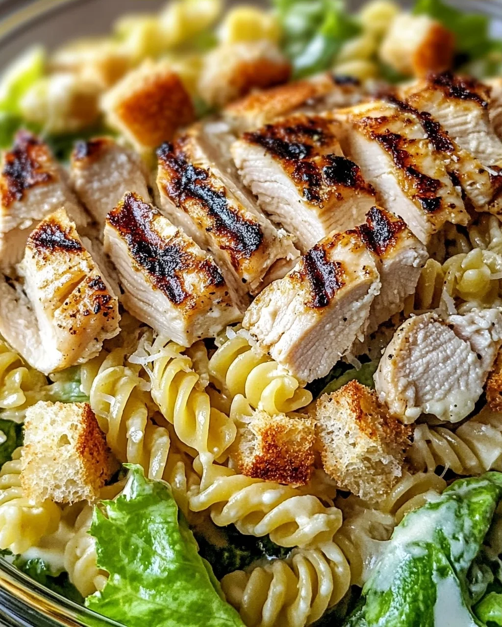Hühnchen Caesar Pasta Salat für jeden Tag
