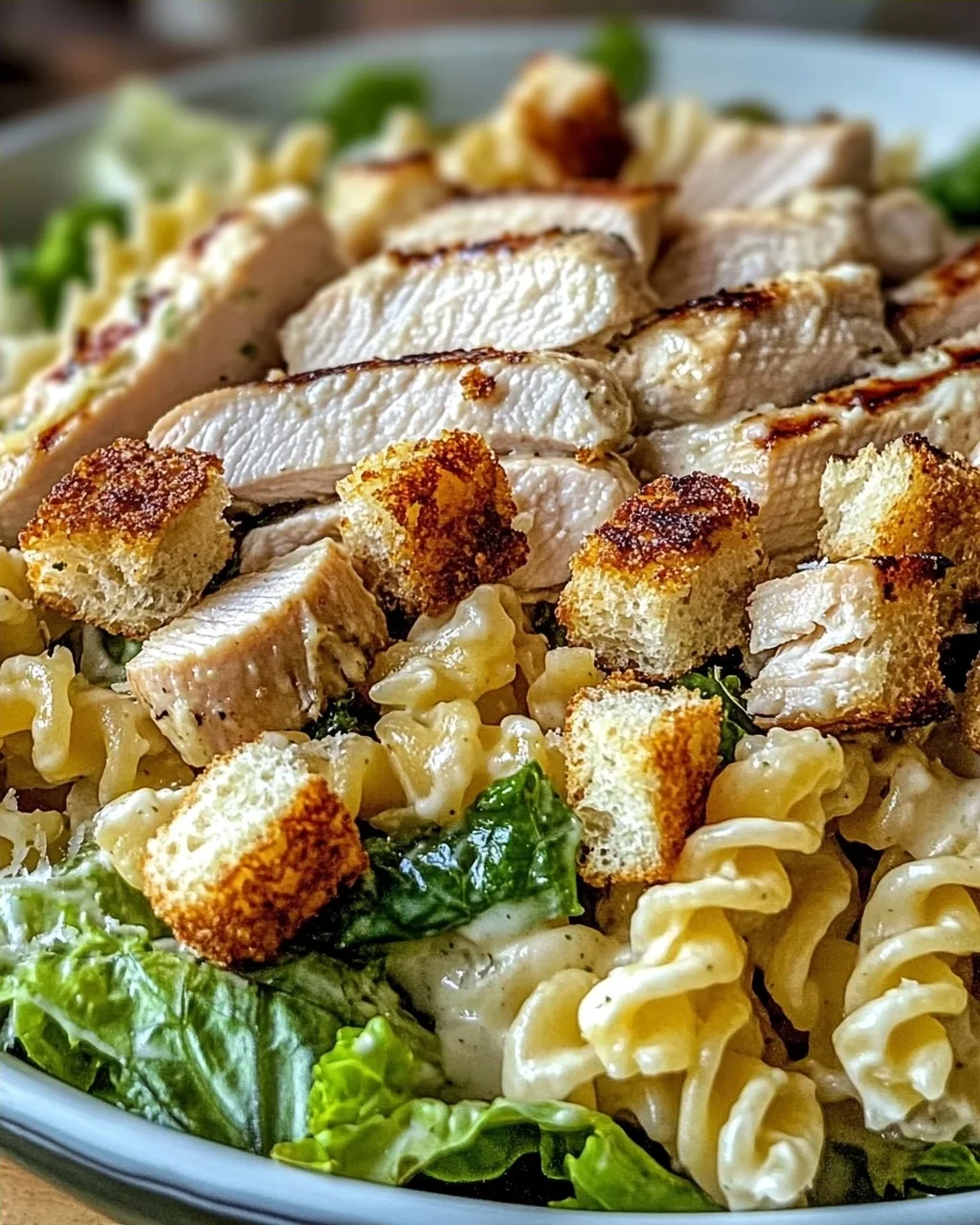 Hühnchen Caesar Pasta Salat für jeden Tag