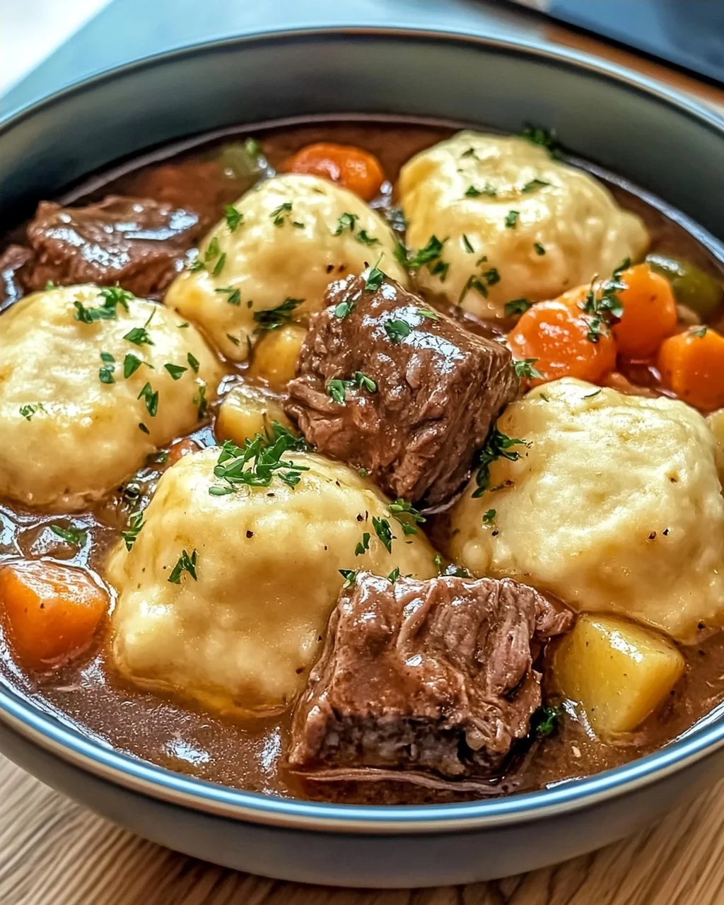 Irisches Eintopf mit Cheddar-Nocken für kalte Tage