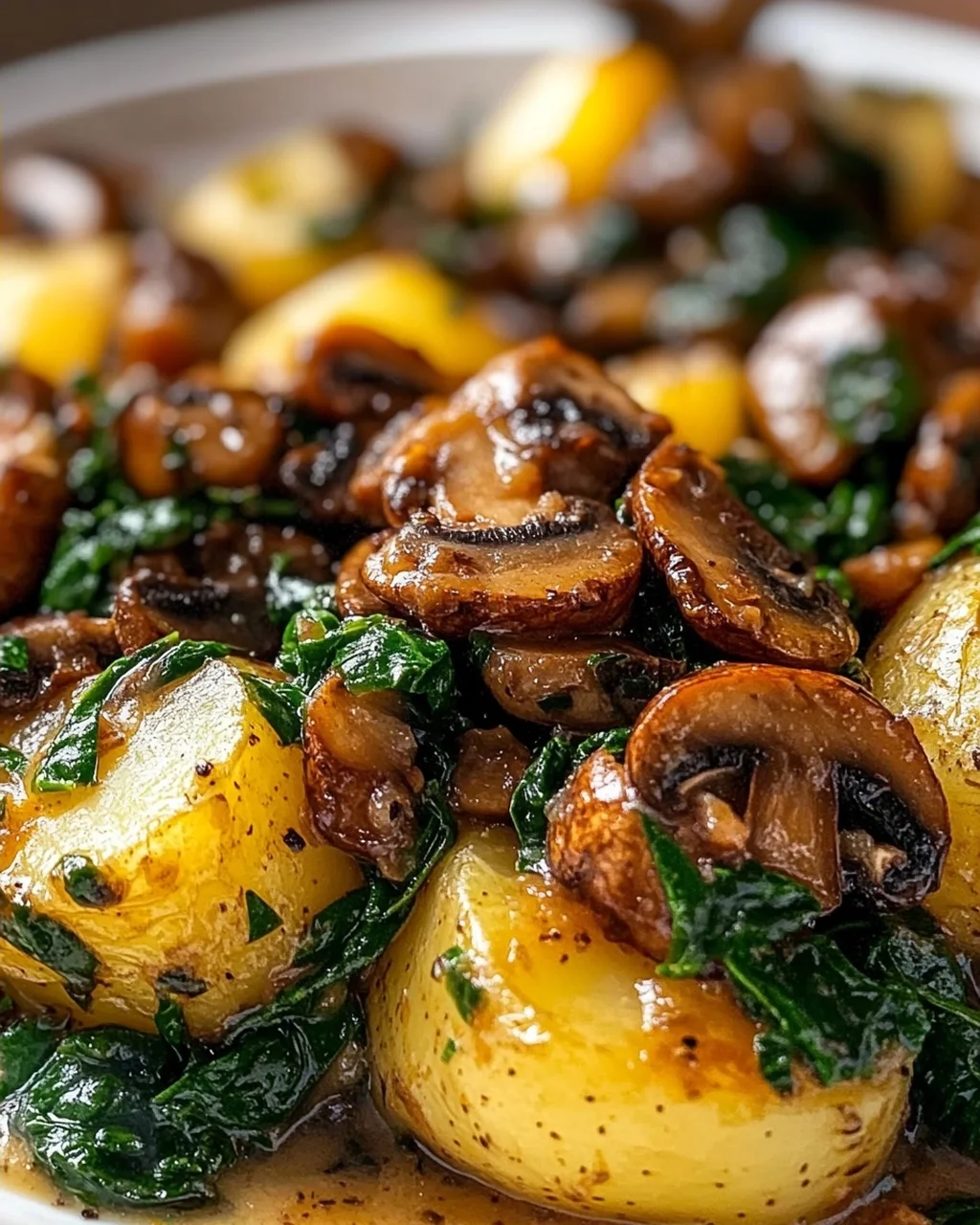 Kartoffeln, Pilze & Spinat: Schnelles Rezept – einfach lecker!