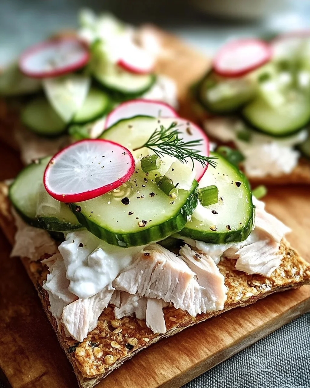 Knäckebrot mit Gurkenquark