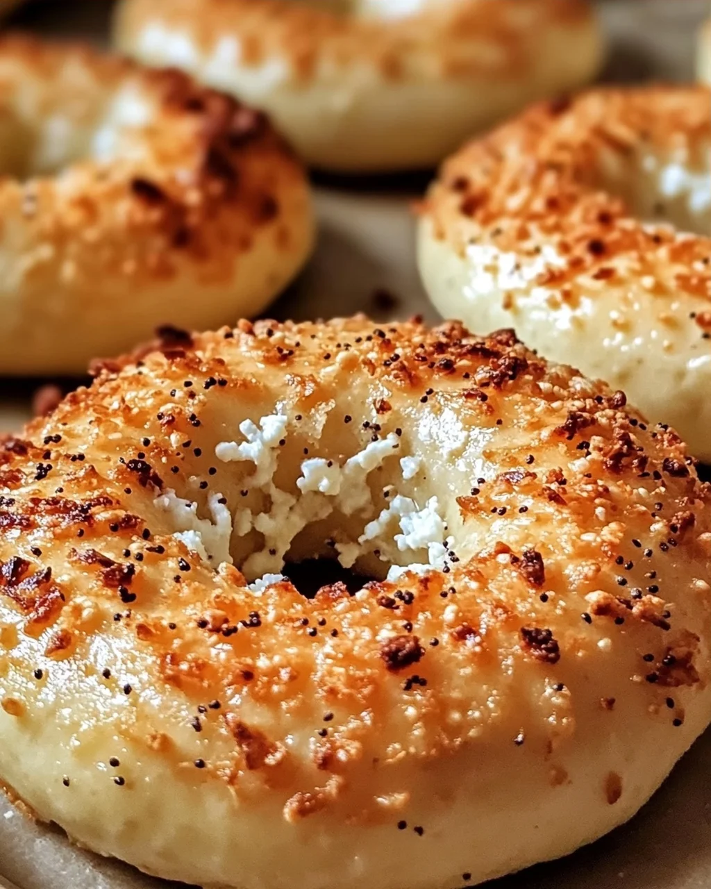 Knoblauch-Parmesan-Hüttenkäse-Bagels ganz einfach