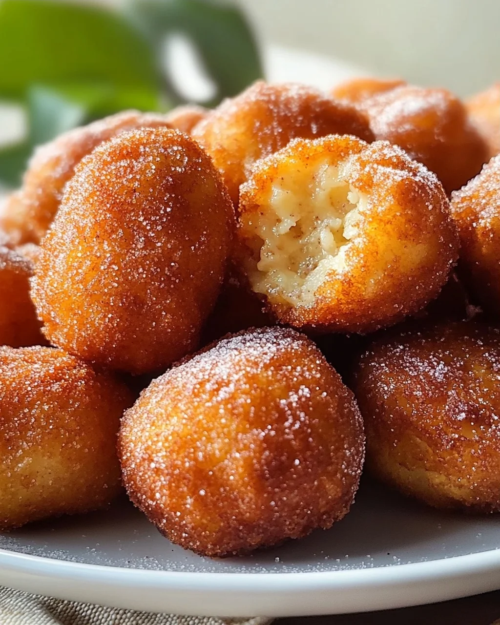 Knusprige Frühstücks-Fritter-Bites mit Zimtzucker