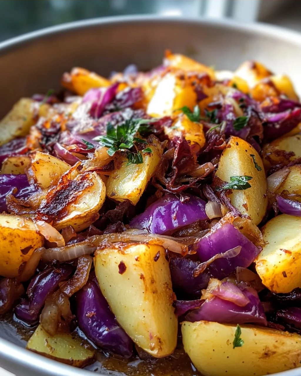 Köstliche Rotkohl Pfanne mit Kartoffeln: Einfach & Sättigend