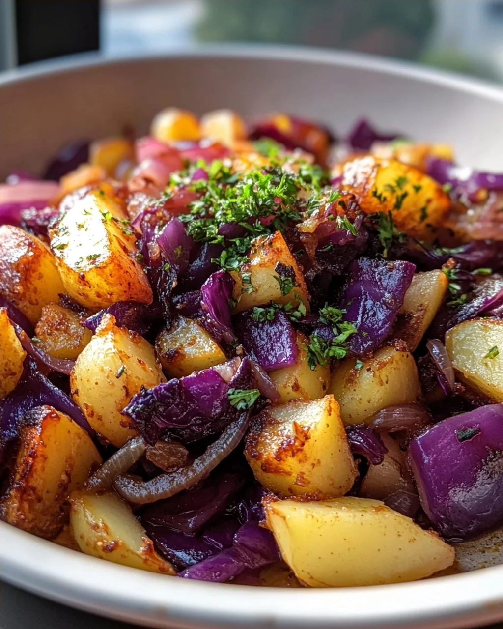 Köstliche Rotkohl Pfanne mit Kartoffeln: Einfach & Sättigend