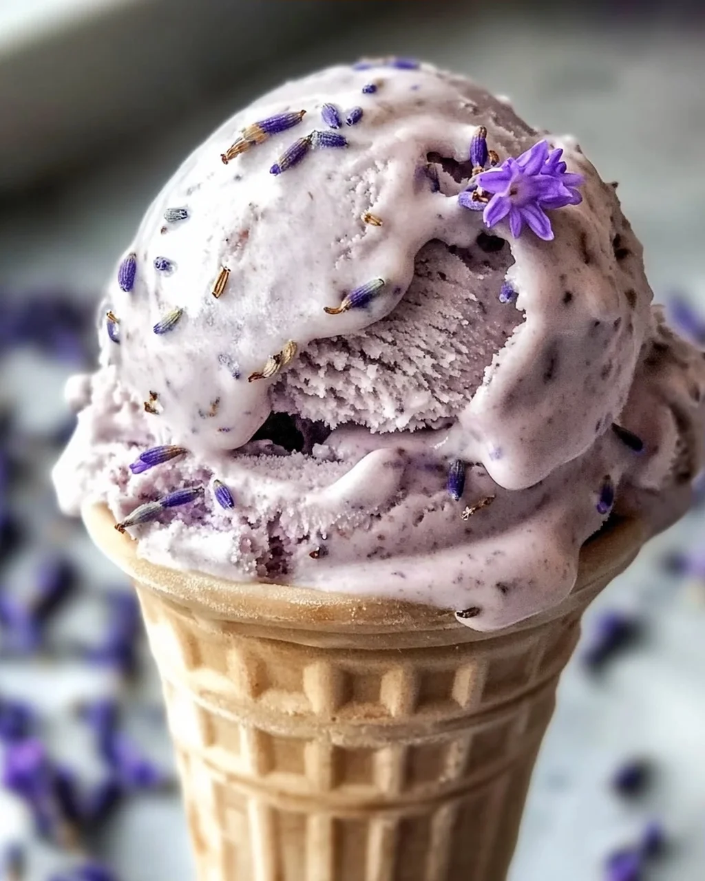 Lavendel Earl Grey Eiscreme selbstgemacht ohne Eismaschine