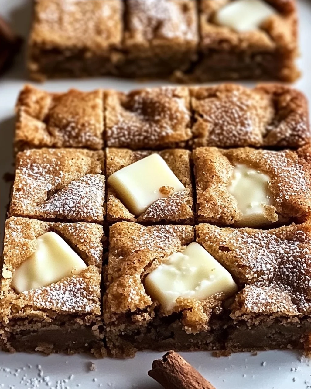 Lebkuchen Blondies mit weißer Schokolade genießen