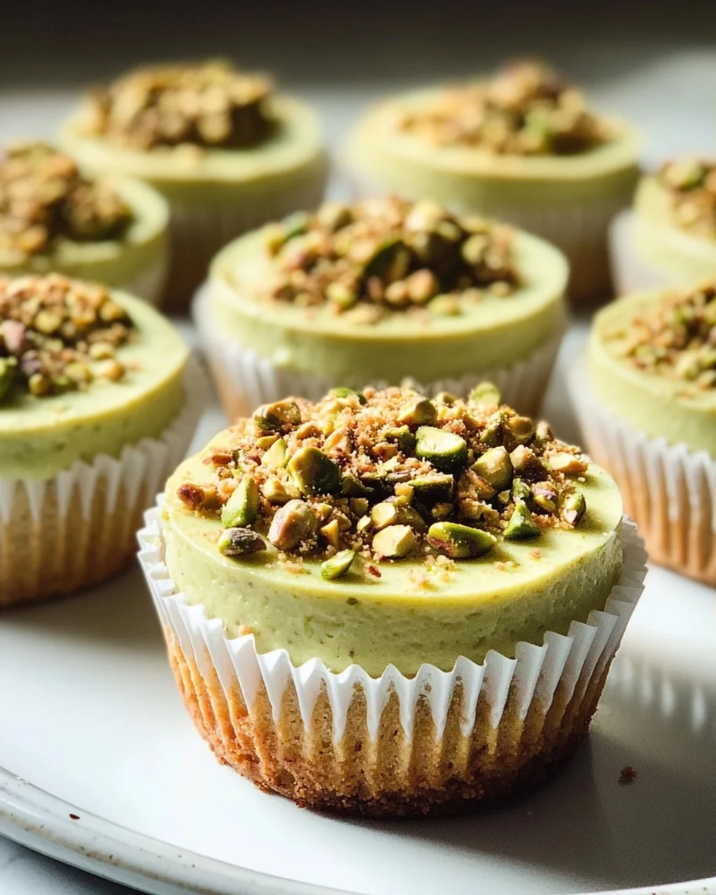 Mini Pistazien-Cheesecakes: Einfach aus der Muffinform