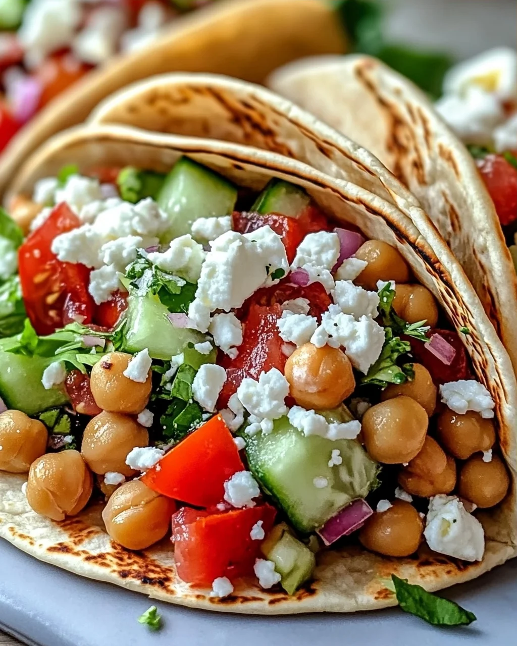 Mittelmeer Kichererbsen Pita Tacos für Jeden Tag
