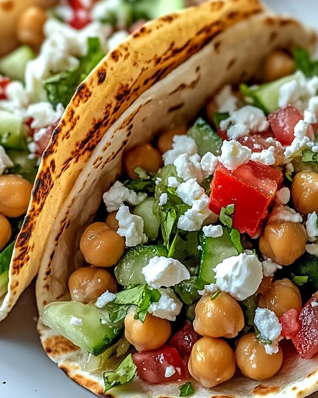 Mittelmeer Kichererbsen Pita Tacos für Jeden Tag