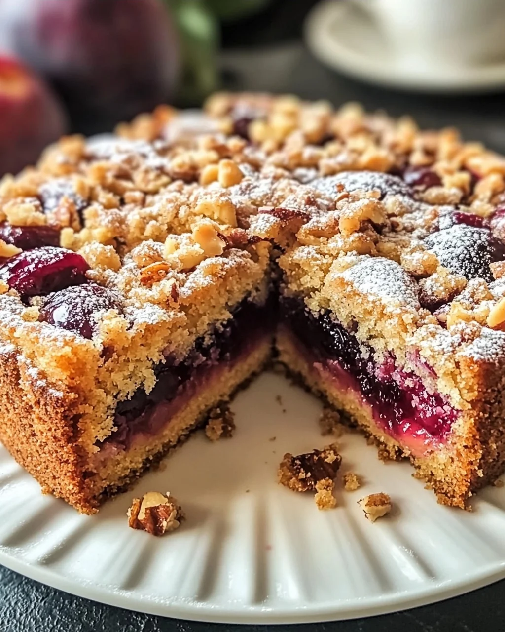 Nussiger Zimtkuchen Mit Pflaumenfüllung