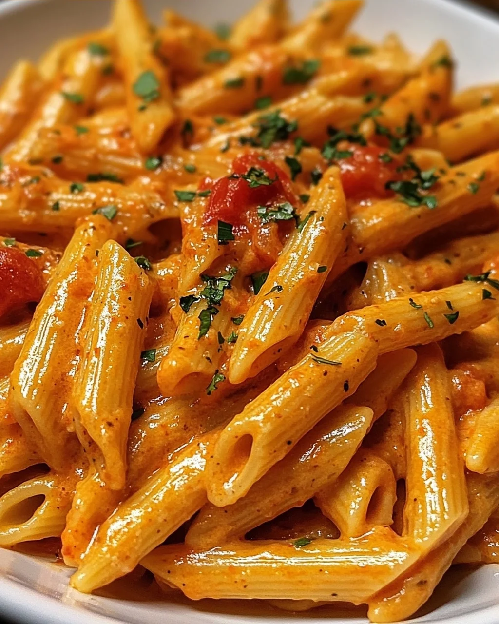 Penne in cremiger Paprikasoße