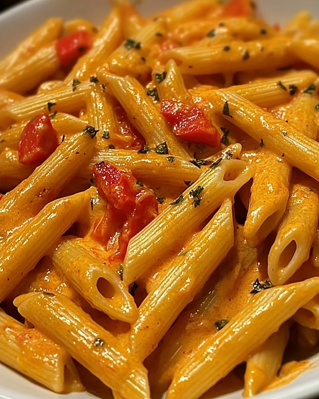 Penne in cremiger Paprikasoße