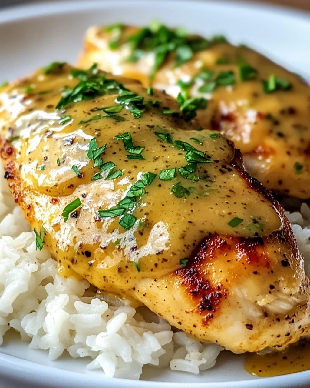 Saftiges Honig-Senf-Hähnchen mit Reis – Schnell & Lecker!