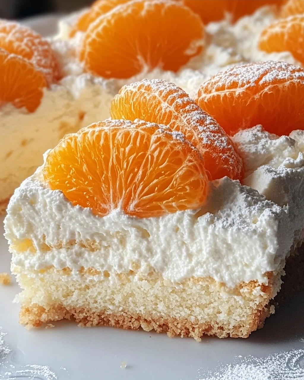 Schneller Schmandkuchen mit Mandarinen vom Blech