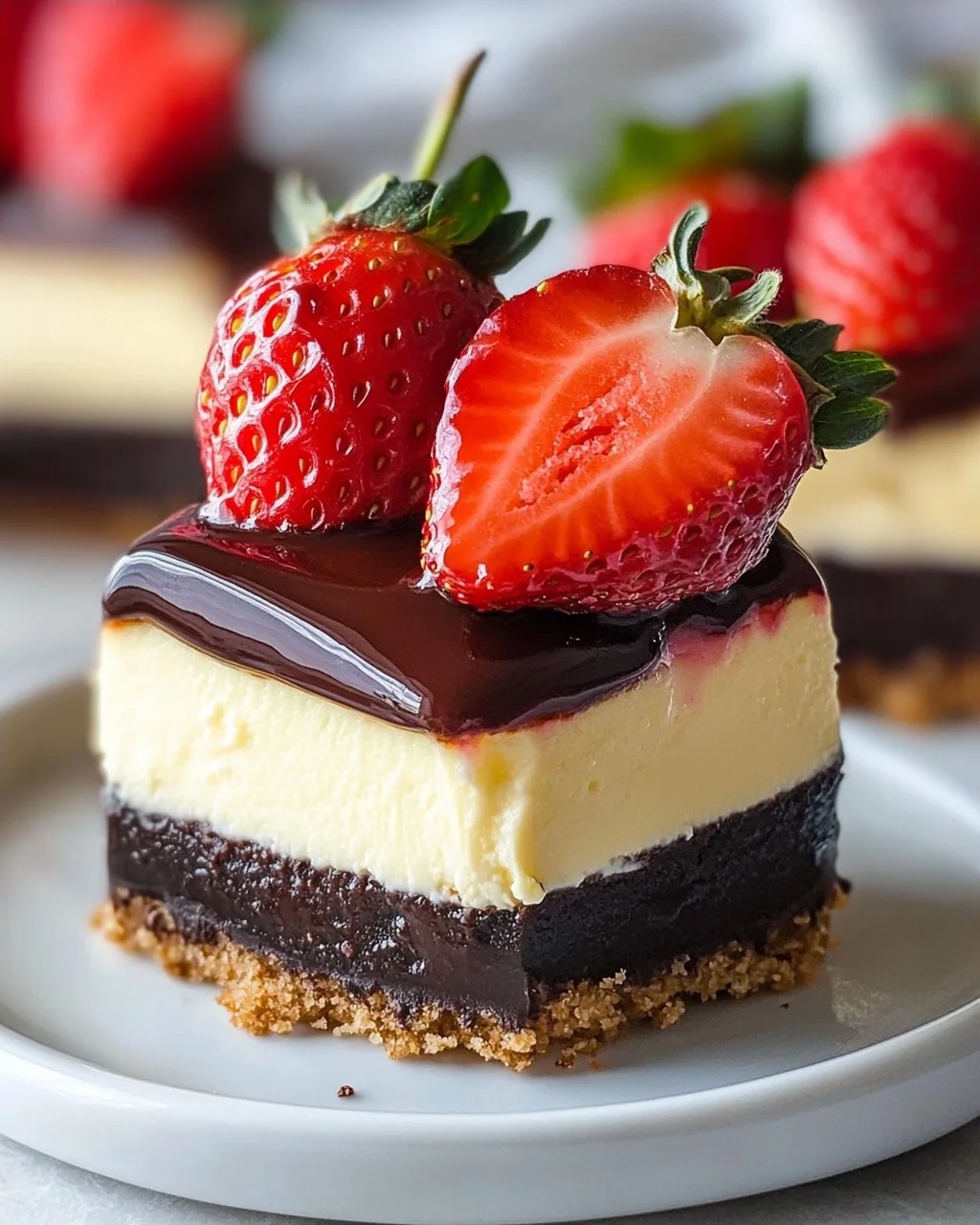Schokoladenüberzogene Erdbeer-Cheesecakes – Genuss pur!