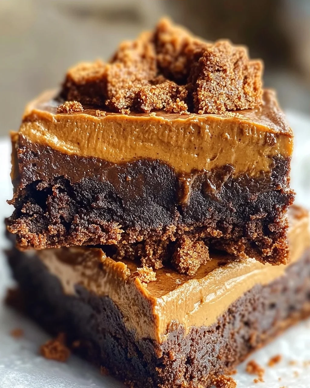 Spekulatius Brownies mit Lotus Biscoff Brotaufstrich