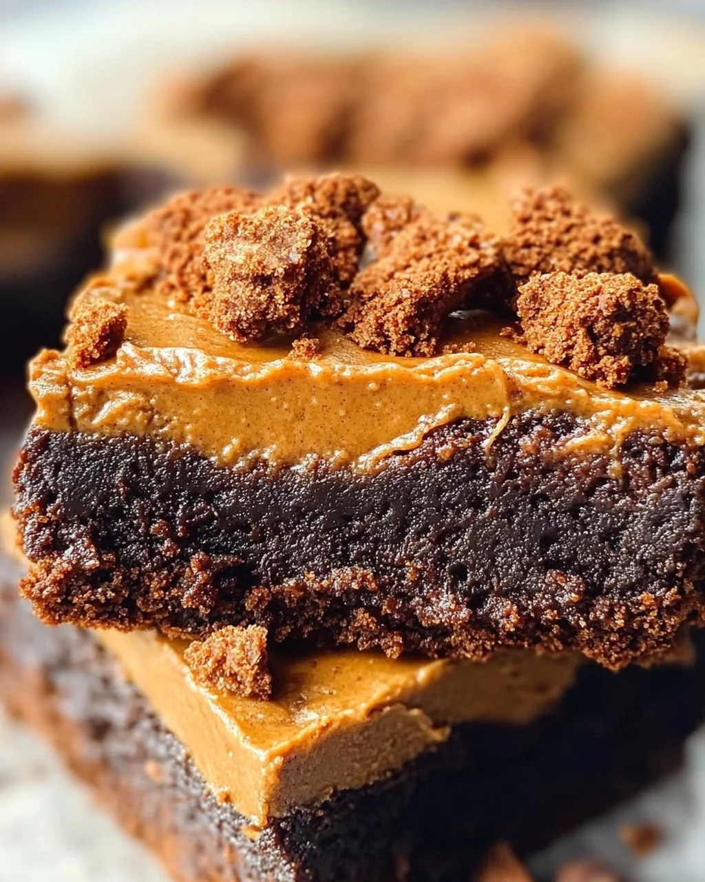 Spekulatius Brownies mit Lotus Biscoff Brotaufstrich
