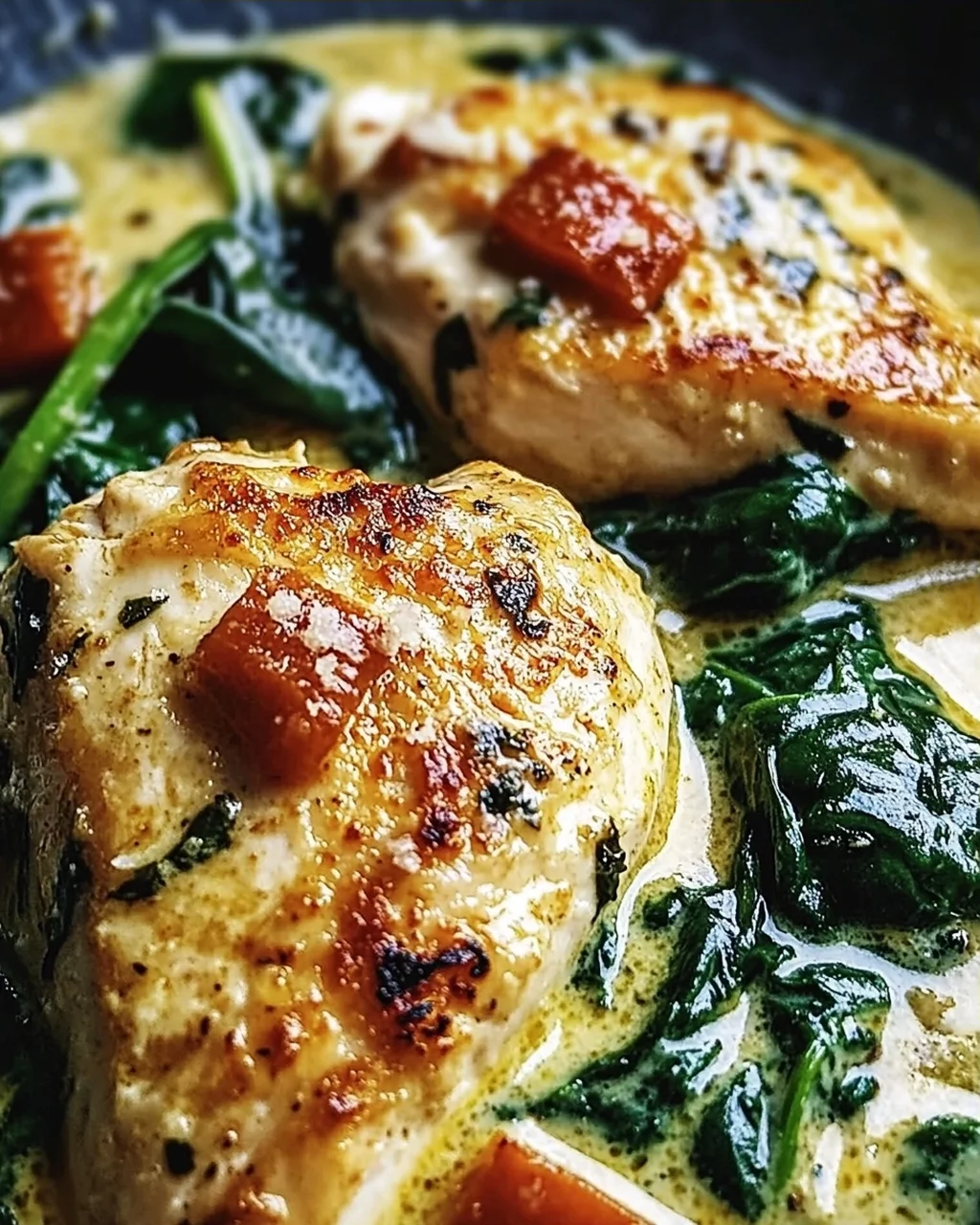 Spinat Parmesan Haehnchen