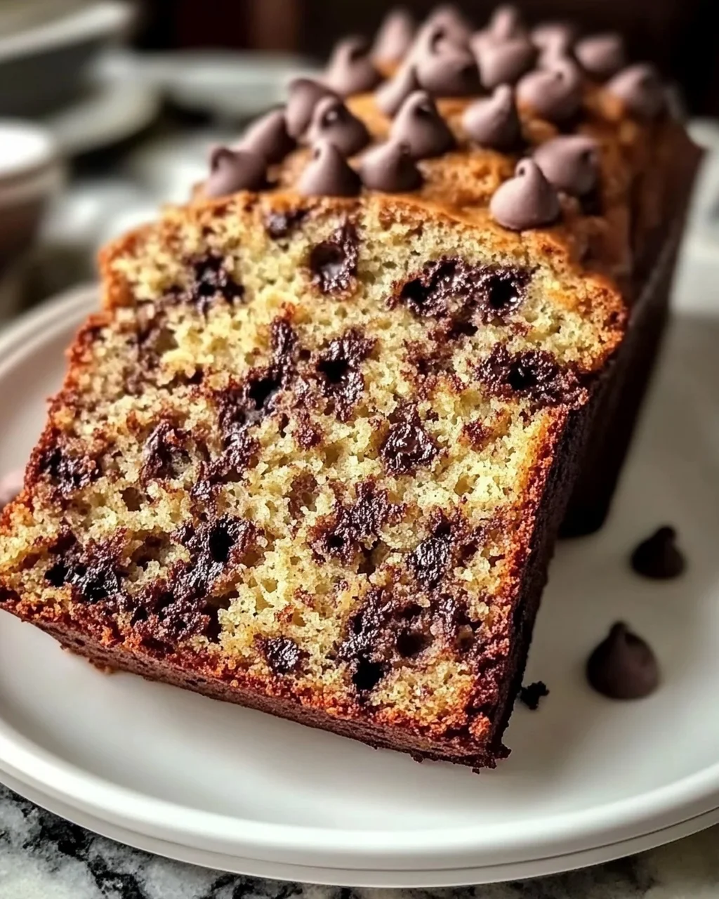 Süßes Schokoladenstückchen-Bananenbrot für Muffin-Liebe