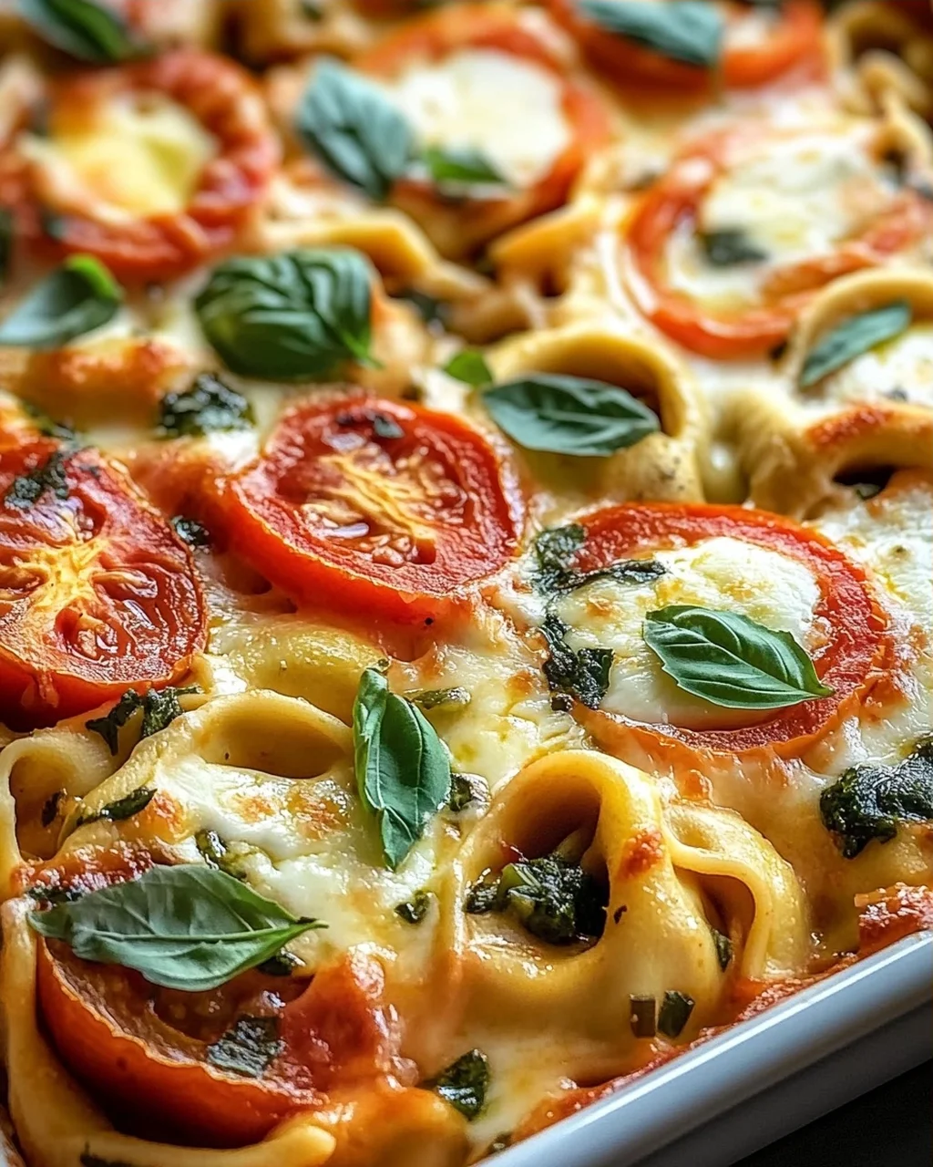 Tortellini-Auflauf mit Tomaten und Mozzarella