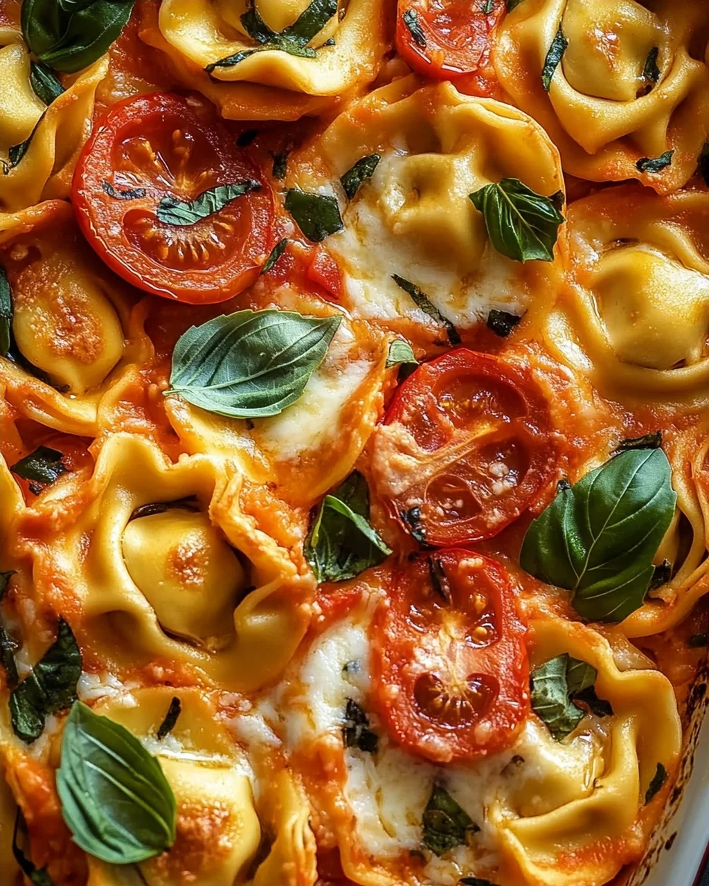 Tortellini-Auflauf mit Tomaten und Mozzarella