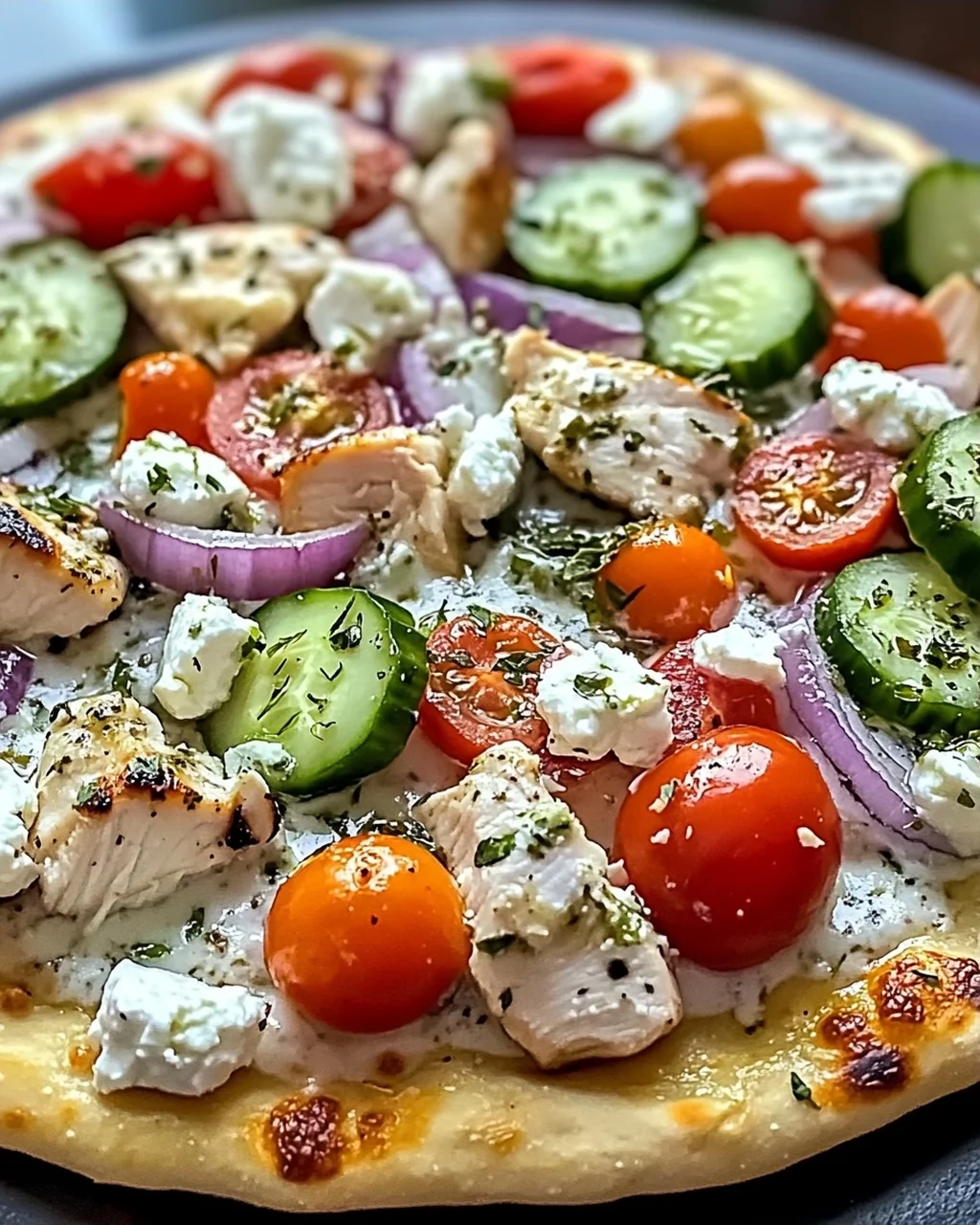 Tzatziki Hähnchen Pizza: Mediterranes Genussfeuer