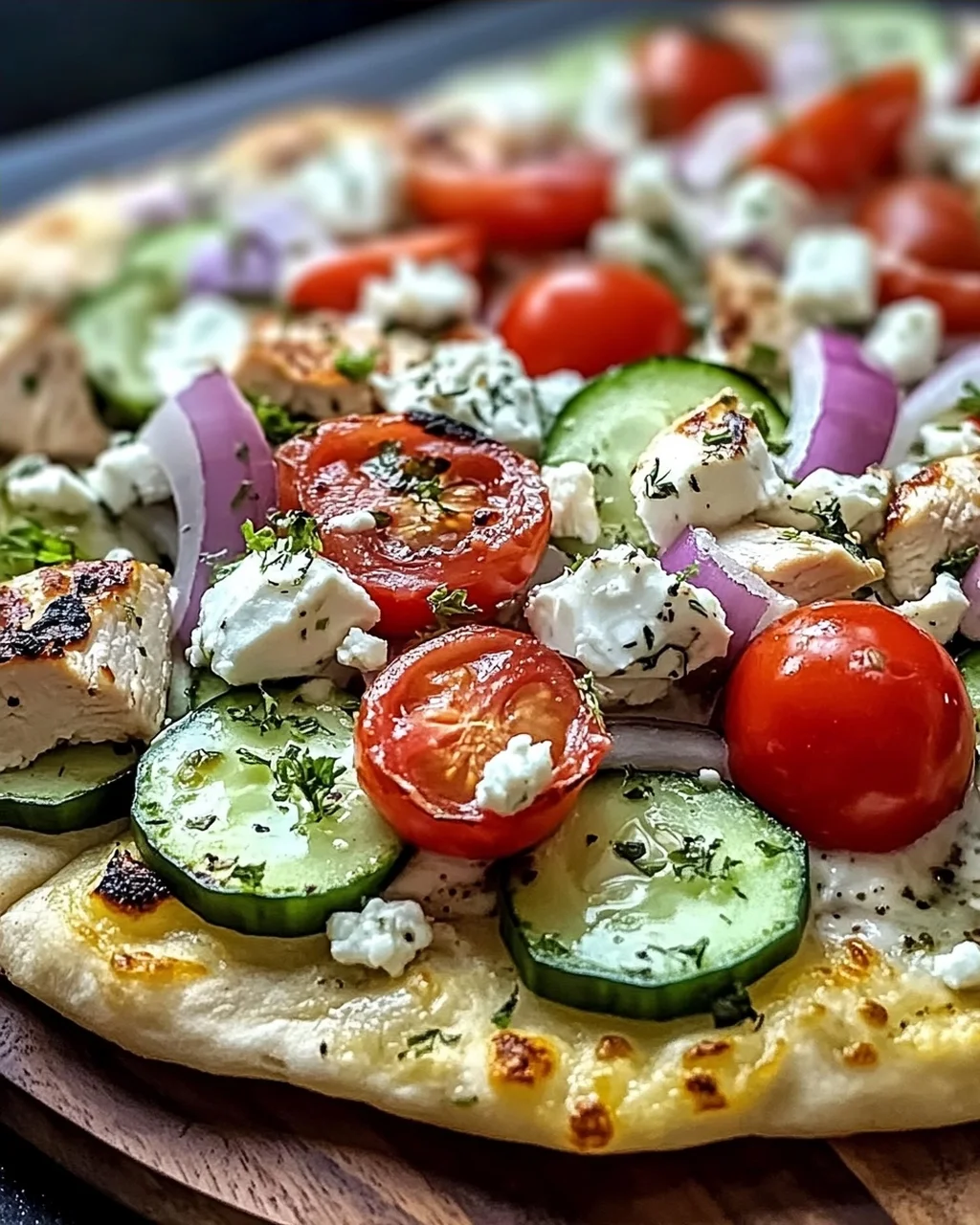 Tzatziki Hähnchen Pizza: Mediterranes Genussfeuer