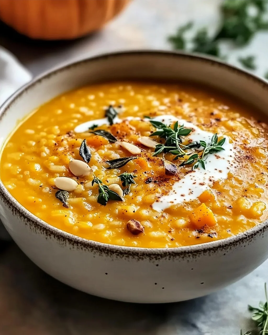 Vegane Kürbisreis Suppe: Cremig, Einfach & Lecker!