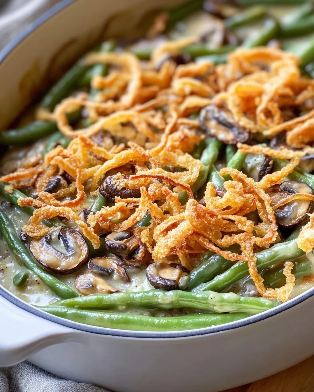 Vegane grüne Bohnenauflauf
